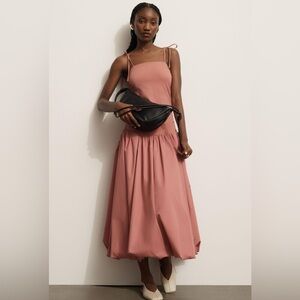 mare mare sleeveless drop-waist bubble-hem midi dress